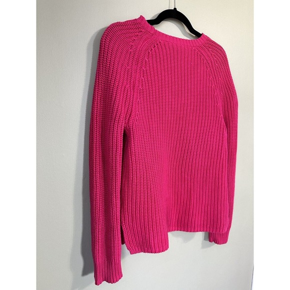 Lauren Ralph Lauren Size Medium Pink Cable Knitted Pullover Sweater green label - Picture 8 of 10